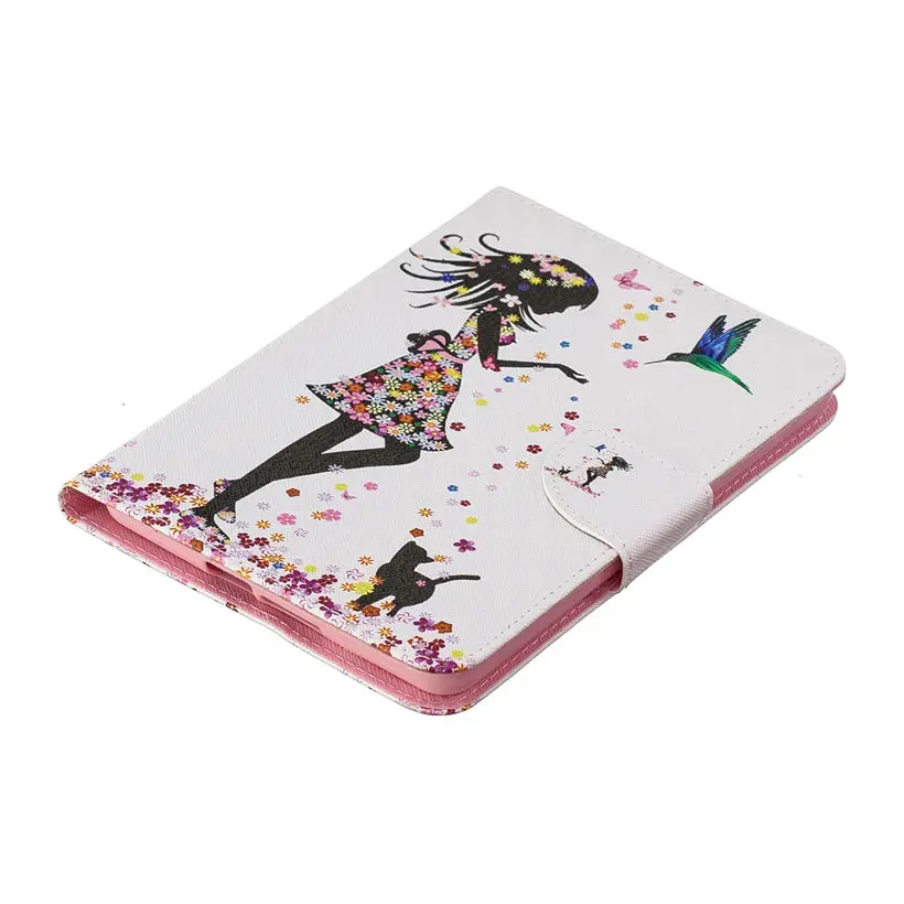 

Case for Amazon All-new Kindle 2019 10th generation Cover Funda Fashion Girl Cat Painted PU Leather Flip Stand Skin Capa Coque
