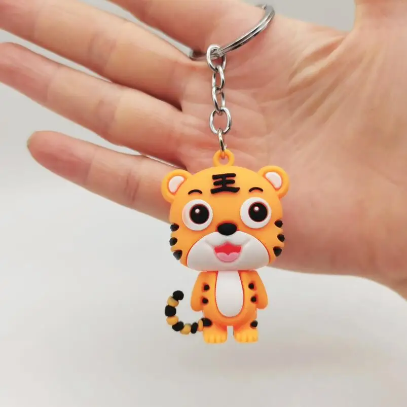 Новый мультяшный маленький брелок с тигром из силикона милый тигр кулон брелки