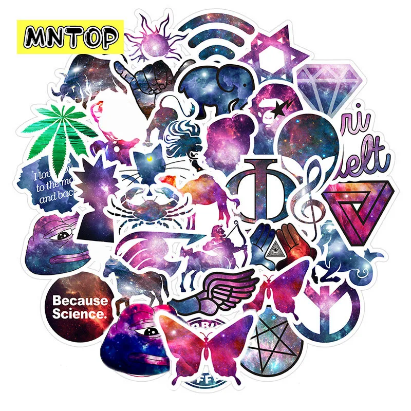 10/35pcs/lot Cartoon Galaxy Star Graffiti Stickers For Tablet Laptop Phone Refrigerator Motorcycle Suitcase Skateboard Guitar