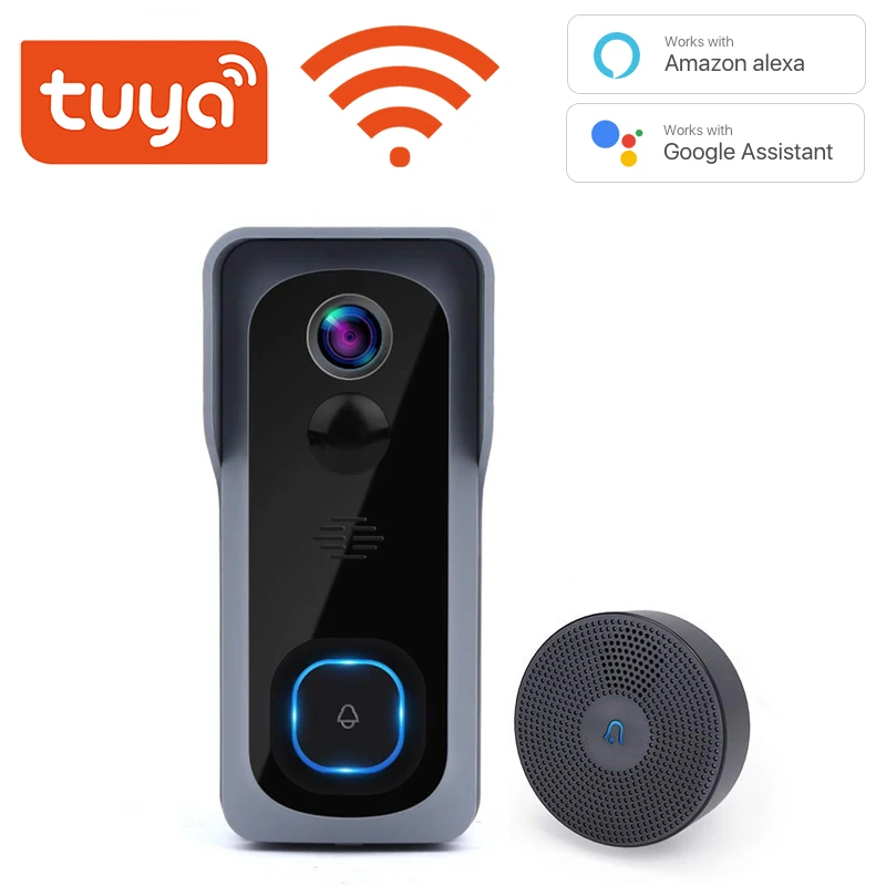 Дверной звонок с Wi Fi 1080P HD Поддержка Google Alexa голосовое управление батарея облачное