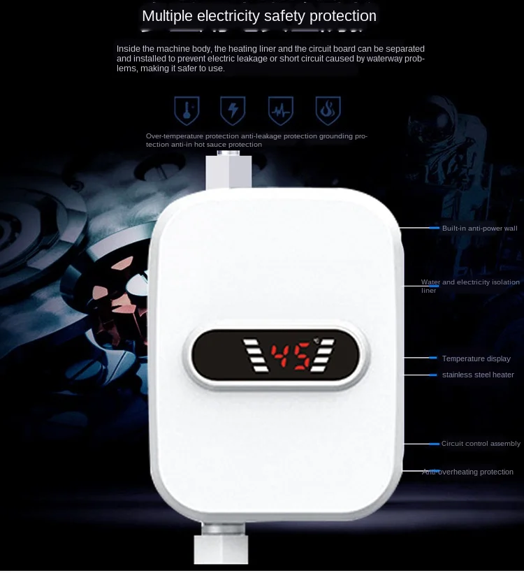 Фотоэлектрический мини-нагреватель для горячей воды 3500 Вт 3 секунды мгновенный