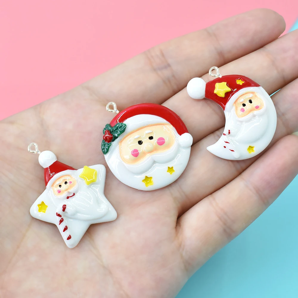 Yamily 10 шт./Рождественские аксессуары в виде Санта Клауса из смолы самодельные