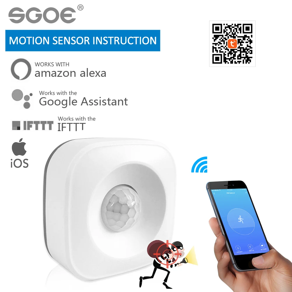 Tuya Умный дом wifi PIR датчик движения Интеллектуальный беспроводной пассивный