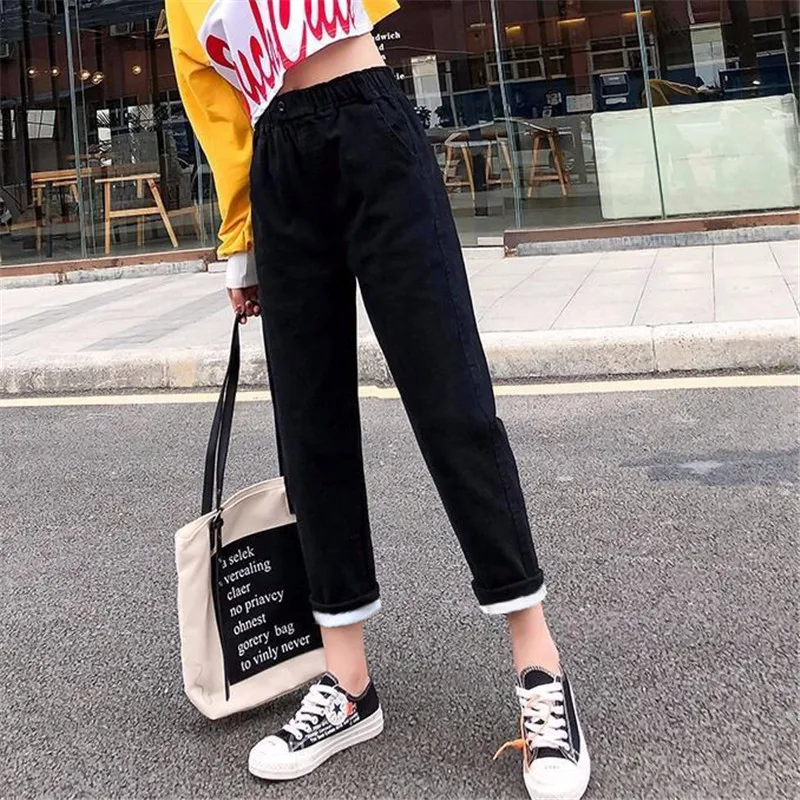 Vintage Women Corduroy Harem Pants Solid High Wait Loose Casual Ankle-Length Autumn New Elastic Waist Korean Version | Женская одежда