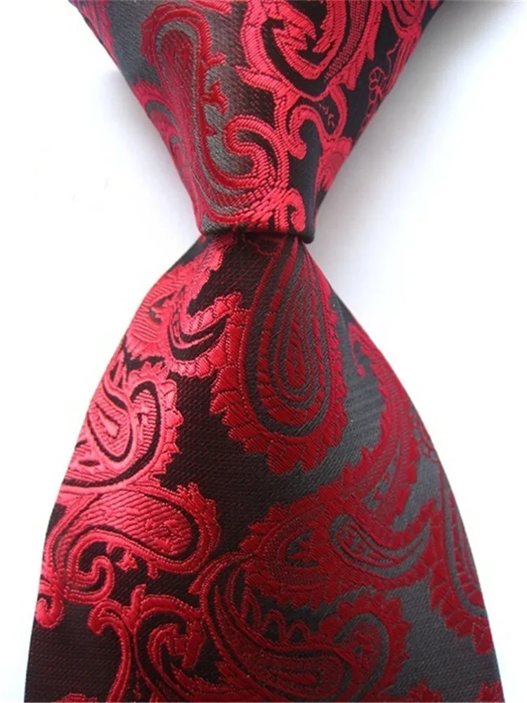 Мужской галстук из жаккардового шелка классический с узором пейсли смешанный