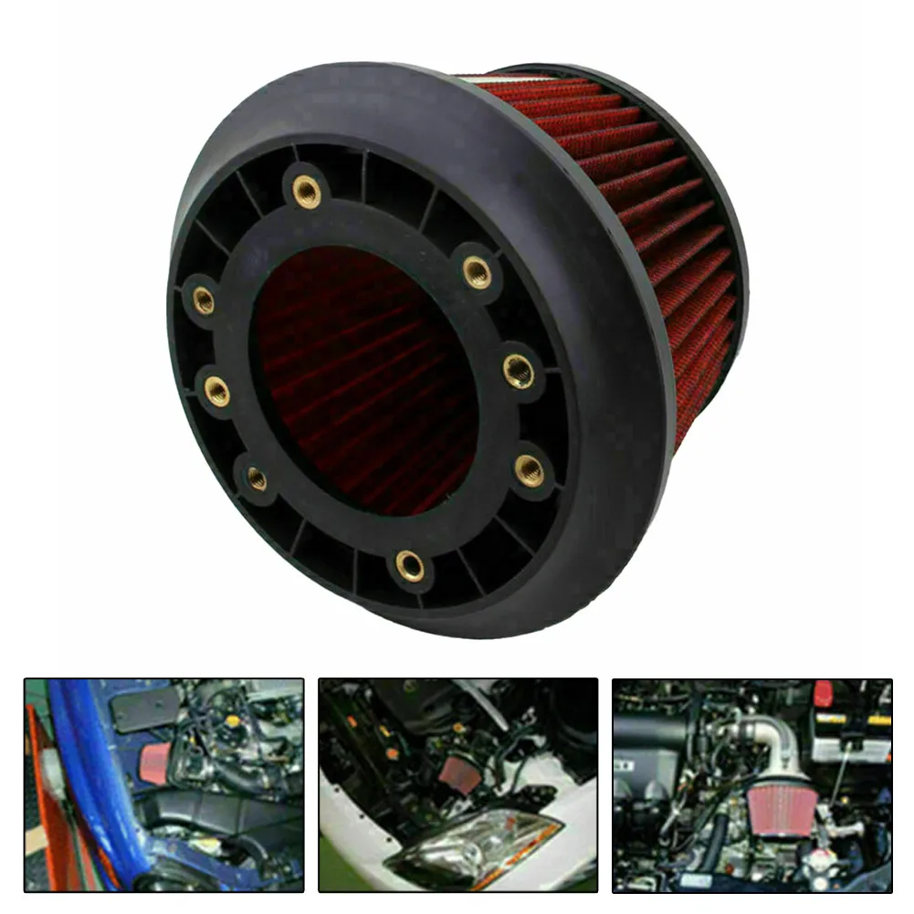 

＋Screws Air Filter 1 Set 76MM Adapter Dual Funnel Mushroom Head Power Intake Universal