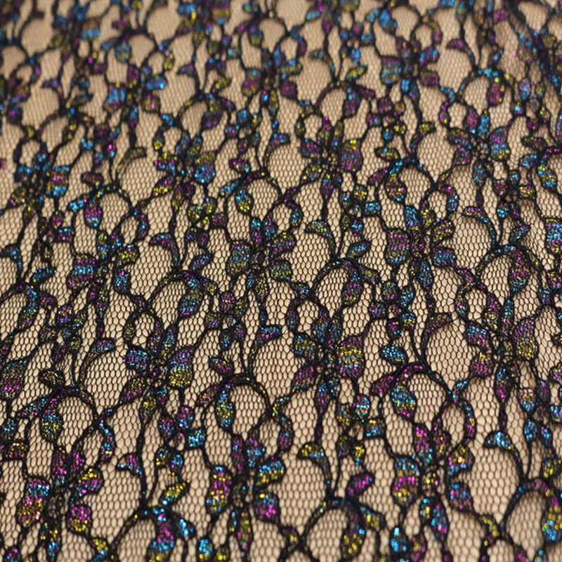 Width150cm кружевное цветное Блестящий Сияющий марлевой ткани для сада вечерние юбка