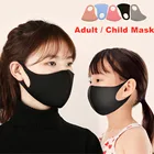 Черная маска для рта, дышащая маска для лица унисекс из губки, многоразовая защита от загрязнения лица, Ветрозащитная маска для рта