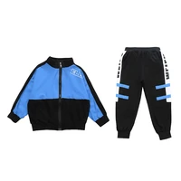 two piece tracksuits for boys cotton long sleeve and trousers casual tops with zipper sweatpants autumn teen clothing suits