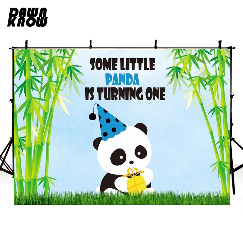 DAWNKNOW Cartoon Panda Photography Background For Kids Bamboo Birthday Party Photo Shoot Backdrops Children Photocall G1117 | Электроника