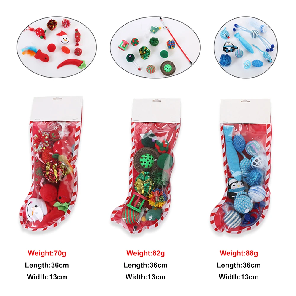 Кошка игрушка поддельная мышка Рождественский чулок с маленькими игрушками