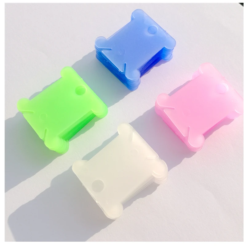 

50 pcs/ lot plastic thread plate pieces Cross stitch tool cotton wire pad line winding sheet DIY organizer set many color choose