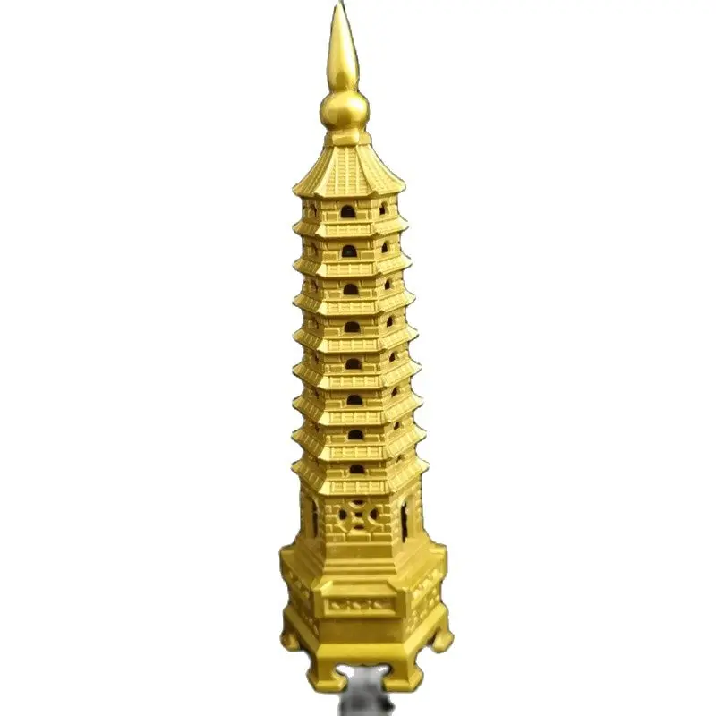 

Chinese Old Bronze Statue Brass Wenchang Tower