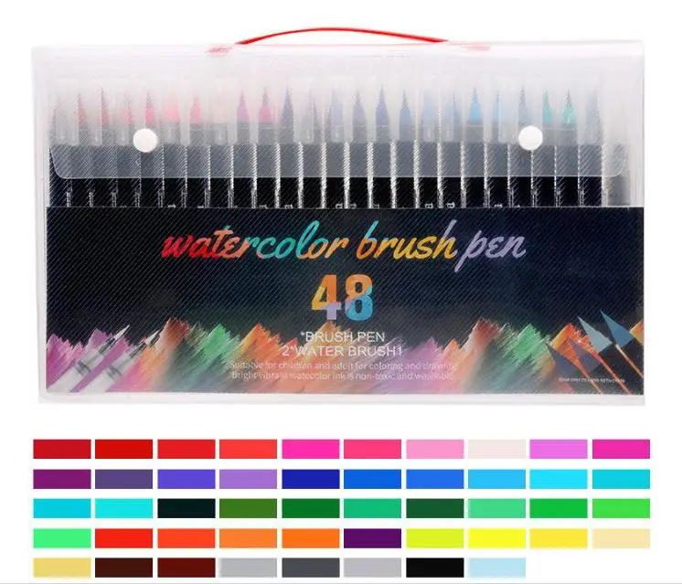 Набор акварельных ручек с мягкой головкой 20 цветов 24 цвета 48 набор маркеров