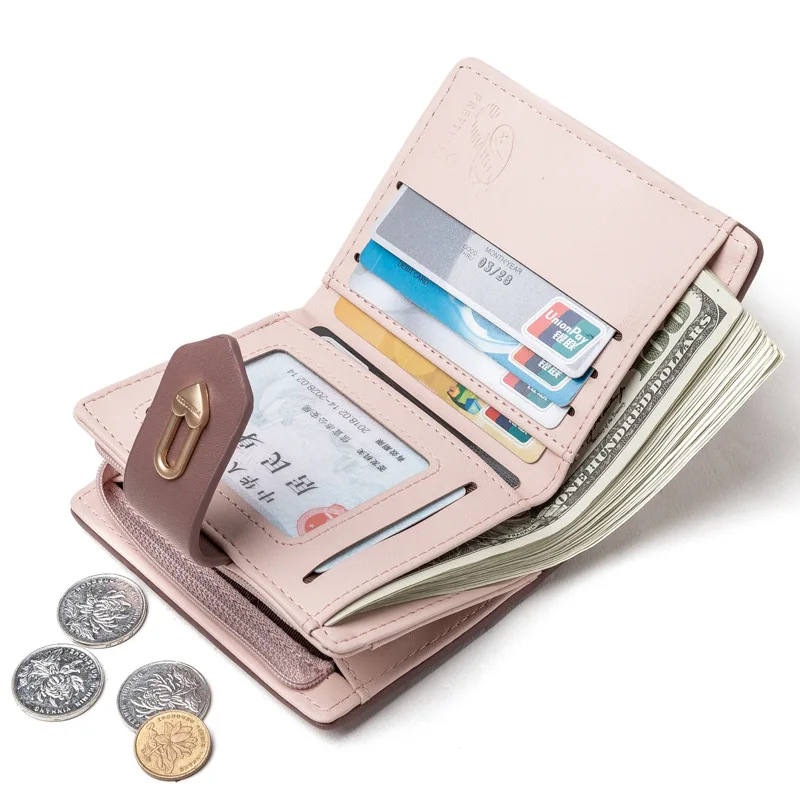 Женские кошельки и из искусственной кожи женский короткий кошелек на застежке