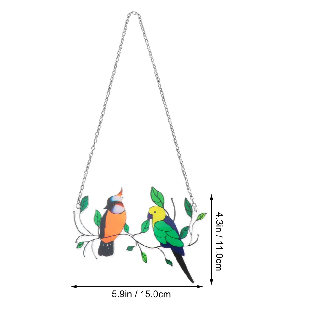 

Birds Stained Glass Suncatcher Window Hanging Ornament Decorative Home Decor