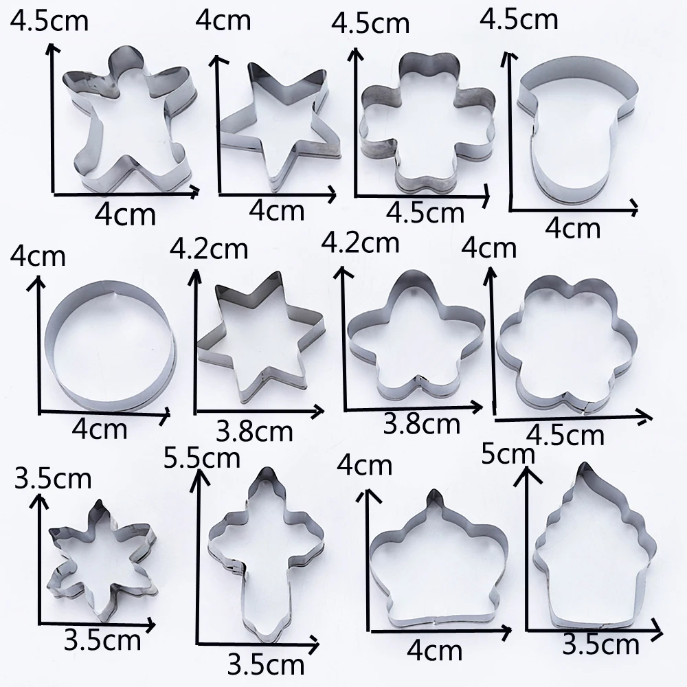 12 шт. трехмерная форма для печенья из нержавеющей стали геометрической формы