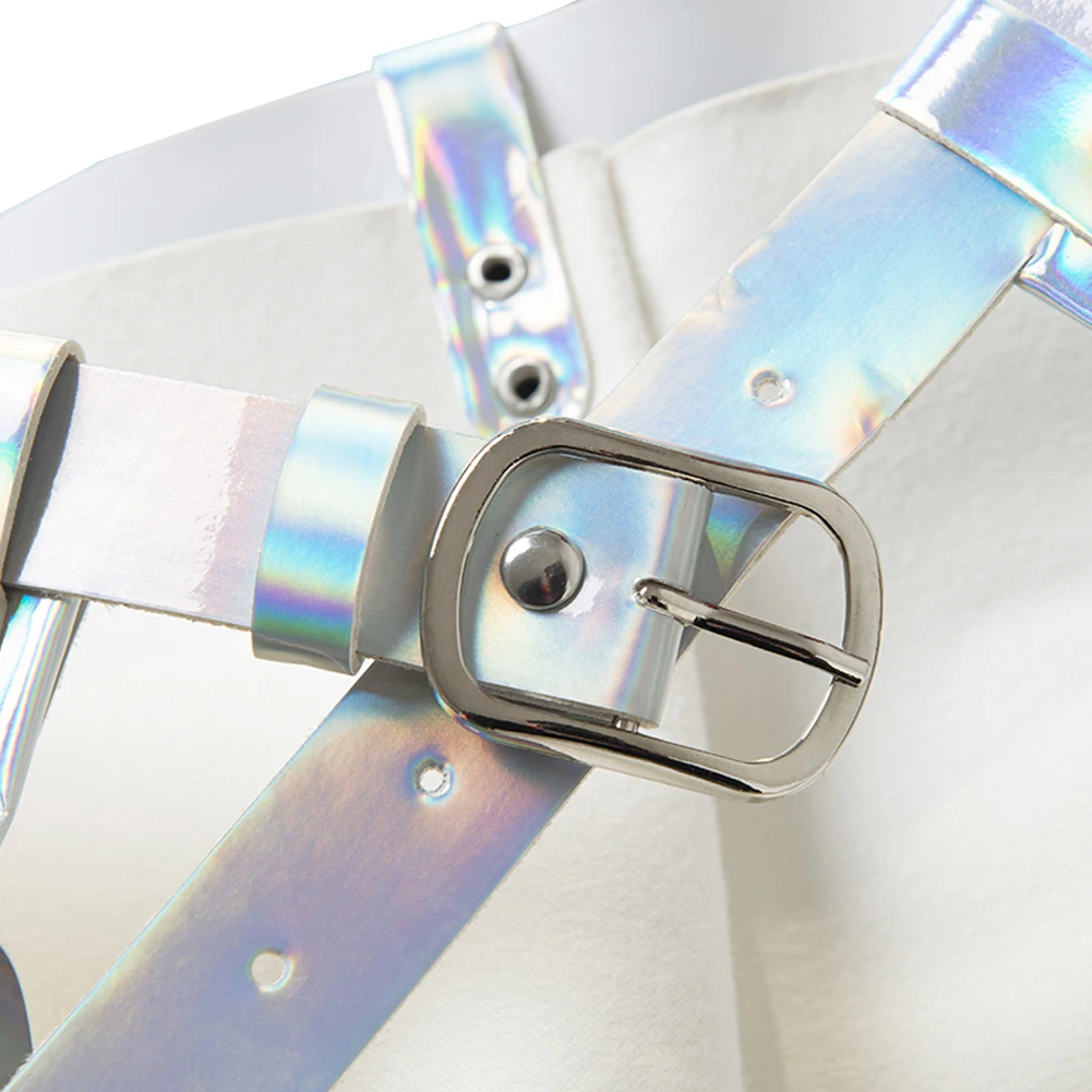 Ремень женский с лазерной пряжкой регулируемый пояс прямоугольной аксессуар для