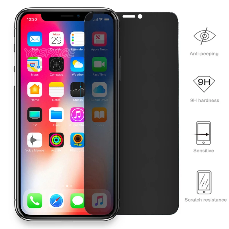 Version 2 9H 2.5D антишпионское закаленное стекло для iPhone X XS MAX XR 11 Pro Max Peeping Glare Защитная пленка для экрана 5," 6,1" 6,5" - Цвет: Version 2