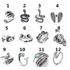 Кольцо в ретро-стиле с изображением животных, серебристого цвета, змея, осьминога, регулируемое кольцо для мужчин и женщин, праздвечерние чное ювелирное изделие, подарок