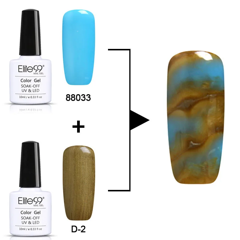 Набор гель-лаков Elite99 10 мл 2 шт./лот с эффектом мрамора набор УФ-гель-лаков сменные