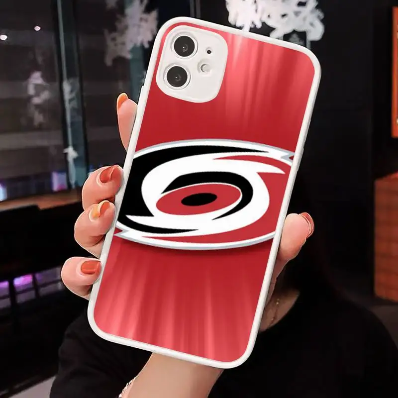 

sport logo Carolina Hurrican Ice hockey Phone Cases Matte Transparent for iPhone 7 8 11 12 s mini pro X XS XR MAX Plus cover