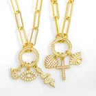 FLOLA золотая цепочка панцирного плетения, крест сглаза, ожерелье для женщин, змея, сердце, ожерелье, панк, оптовая продажа, ювелирные изделия, подарки nkev37
