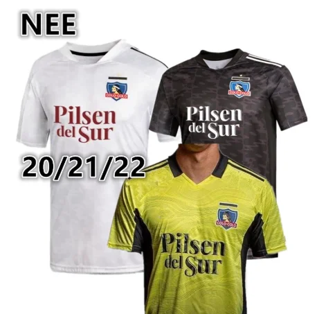 

New 2021 22 Colo Colo goalkeeper Shirts Adult Colo Colo chile T-shirt men's Yellow No. 1 Goalkeeper Jersey White black free ship