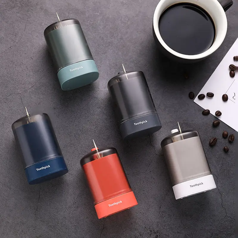 

Automatic Toothpick Holder Dispenser Toothpick Dispenser Gag Gift Cleaning Teeth Table Decoration Toothpick Box Table Accessorie