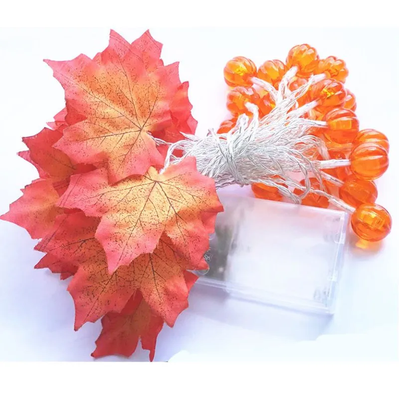 3M 20LEDs New Pumpkin Maple Leaf LED String Lights Battery Operation Thanksgiving Christmas Garden Party Room Decoration | Освещение