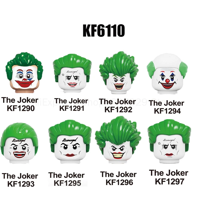 

2021 KF6110 Heroes Building Blocks Famous Movie Bricks Joker Clown Pennywise Redux Freakazoid Figures For Children Toys