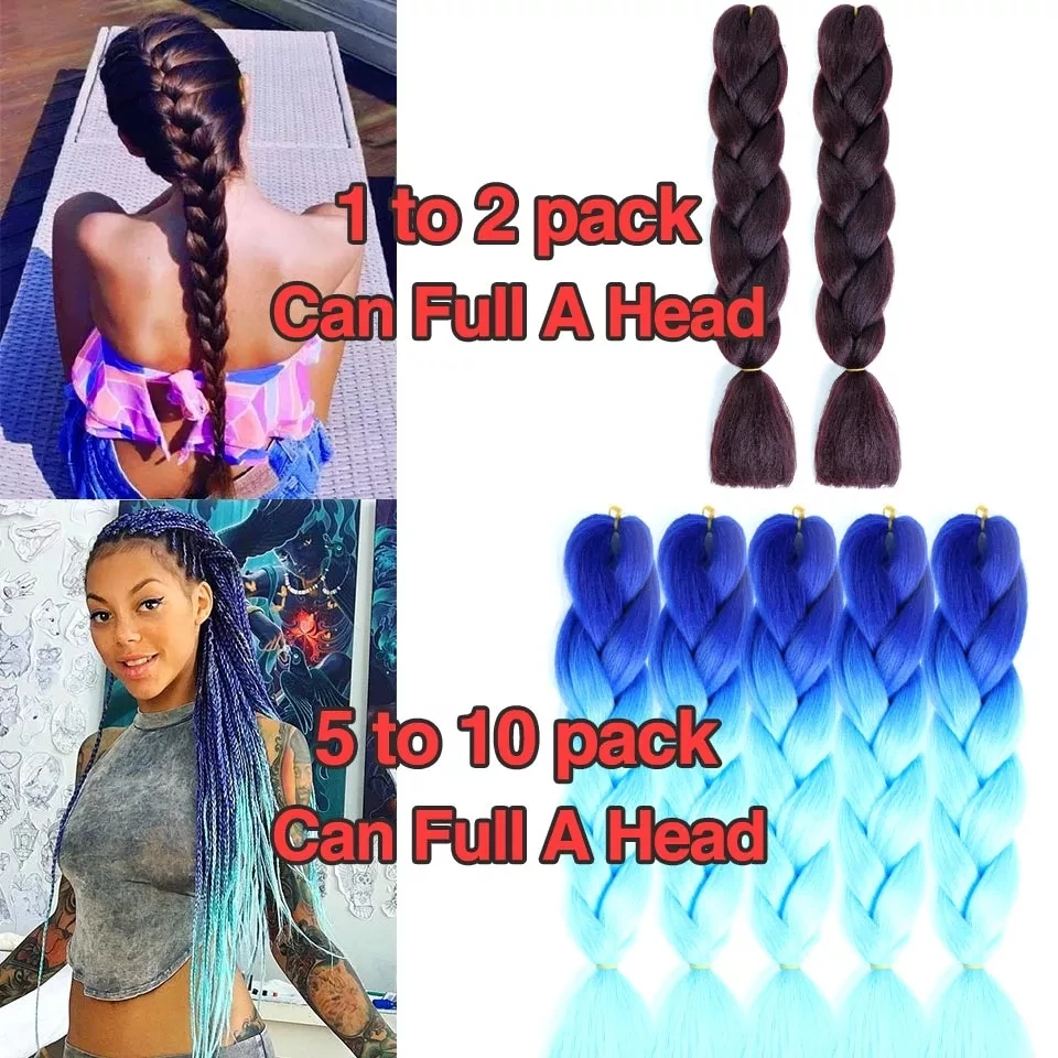 

3pieces/pack Wholesale100g 24inch High Temperature Fiber Jumbo Braid Hair Extension For Braids Ombre Synthetic Braiding Hair