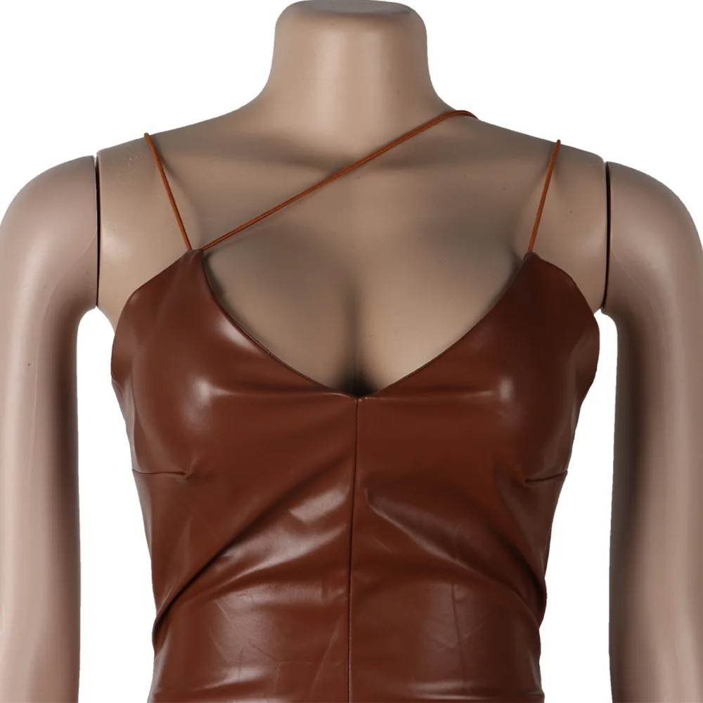 

faux leather dress women dresses for women 2020 birthday outfits female dresses casual PU winter clothes