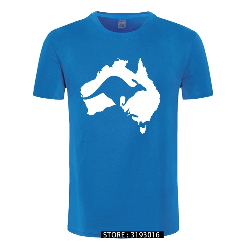 Крутая футболка с австралийской картой кенгуру мужские хлопковые топы круглым