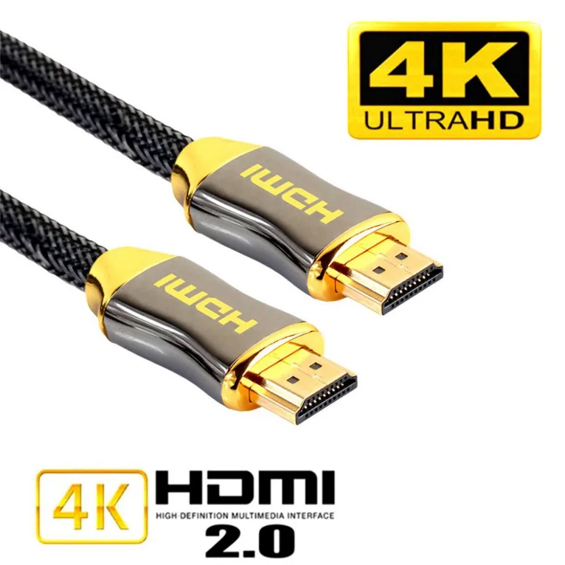 Плетеный Ультра HD HDMI кабель V2.0 Высокоскоростной Ethernet HDTV 2160p 4K 3D по HDMl аудио