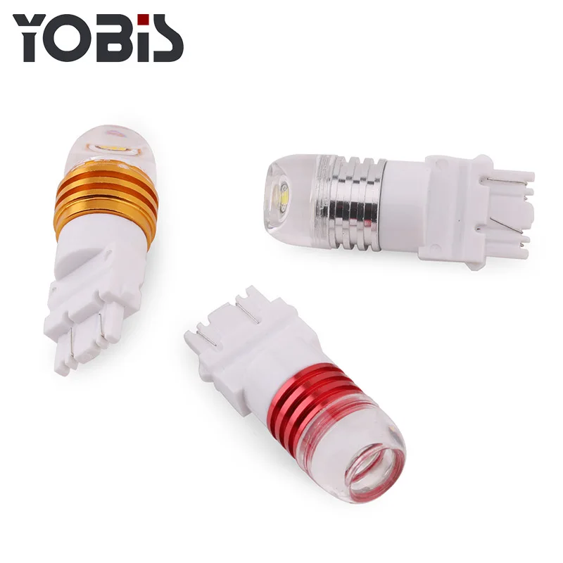 

Highlight T20 3157 3LED automobile brake light steering light 3W high power concave lens yellow light