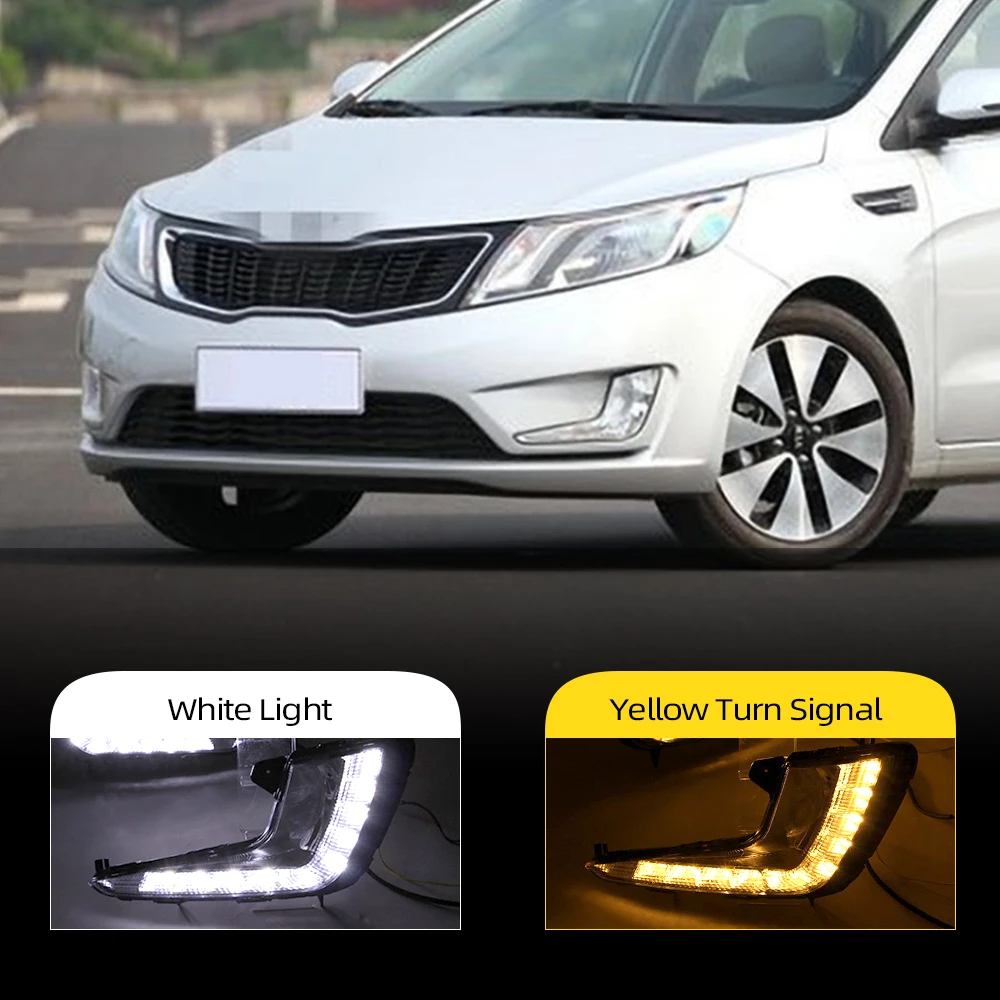 CSCSNL 2 шт. DRL Для KIA RIO K2 2012 2013 2014 дневные ходовые огни противотуманная фара Чехол для