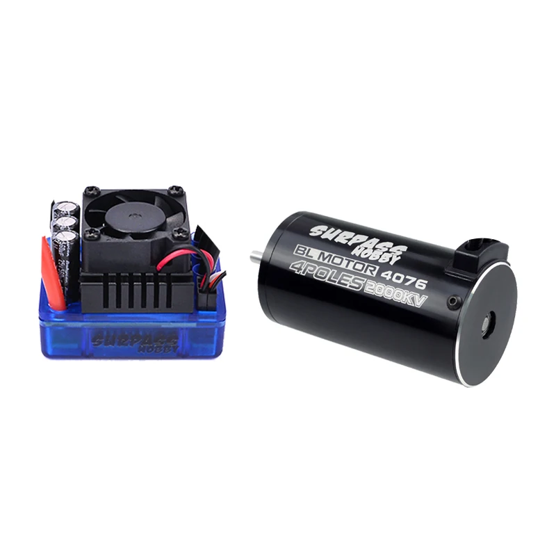 Бесщеточный двигатель SURPASSHOBBY 120A ESC + 4076 2000KV водонепроницаемый без датчика для 1:8