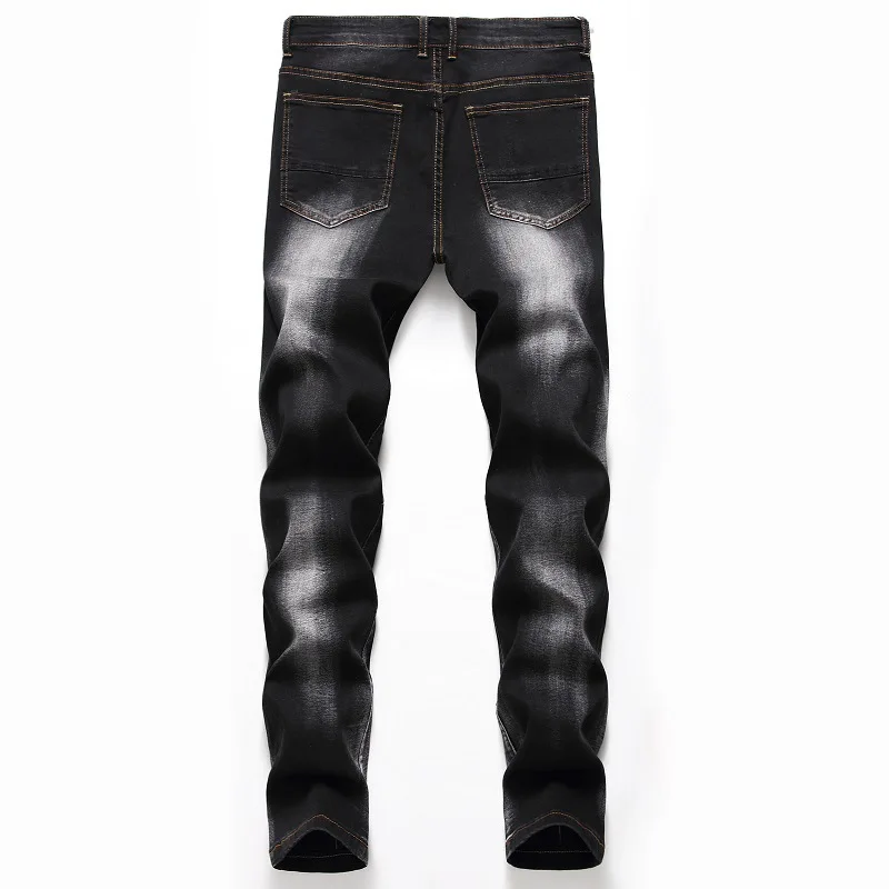 Men's Jeans Retro Stretch Denim Pants Slim Fit Male Straight Streetwear Jeans Hombre Classical Men Brand Clothes Size 28-42