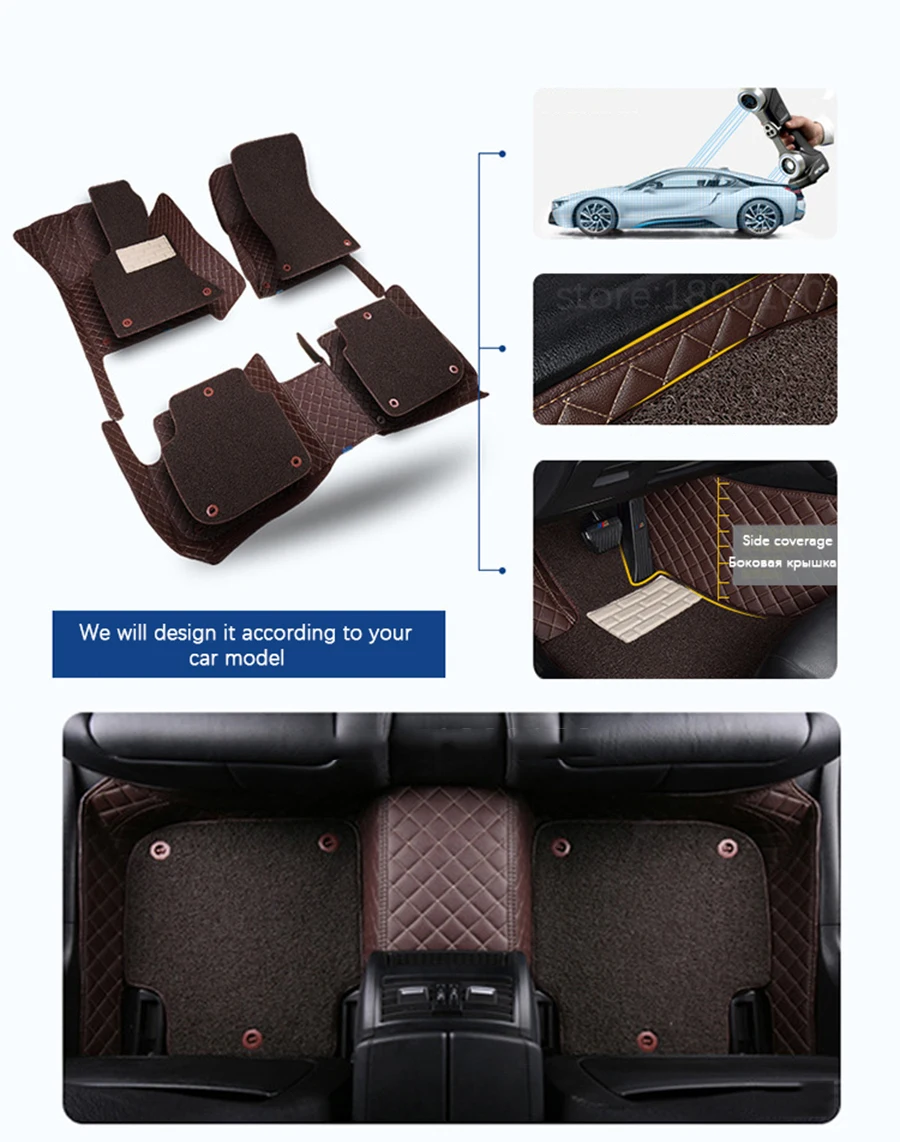 Пользовательские автомобильные коврики для Mercedes Benz W203 W204 W205 W201 W202 AMG C43 C63 C200 C220 водонепроницаемый кожаный Противоскользящий ковер