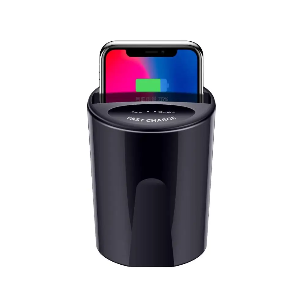 Телефон Qi Беспроводная зарядка Автомобильная чашка-быстрая беспроводная