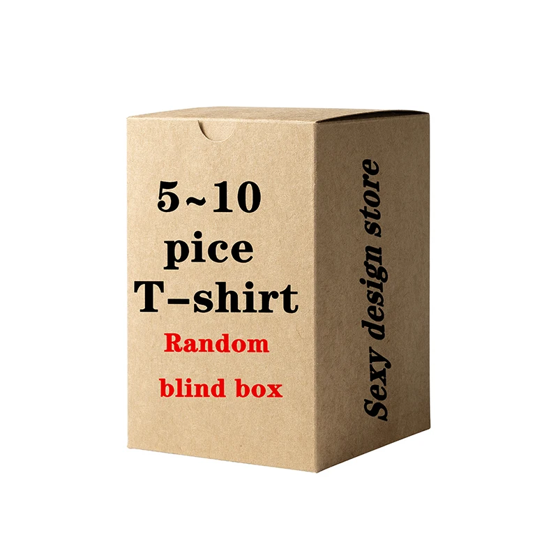 

Blind box random 2 pieces casual streetwear fashion T-shirts men's short-sleeved loose T-shirts 3D printing round neck pullovers