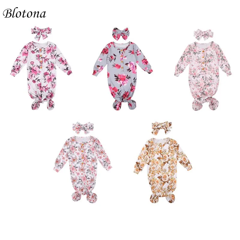 

Blotona/хит продаж, пеленки с цветами для новорожденных, одеяло, спальный мешок с длинными рукавами + повязка на голову, комплекты из 2 предметов ...