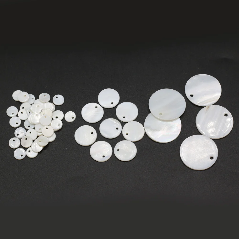 

10PCS 2021New Natural Freshwater Round Shaped White Shell Pendant 8/10/12/15mm Bead Making DIY Necklace Bracelet Anklet Jewelry