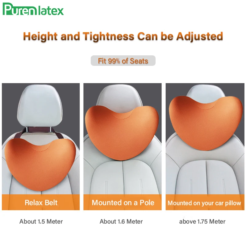 PurenLatex пены памяти Автомобильная Подушка Авто подголовник сиденья дорожные