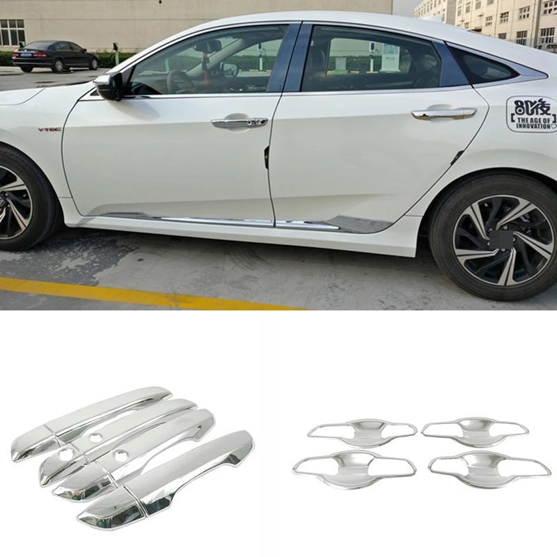 Крышка для дверной ручки Honda Civic 2016 2017 чаша двери автомобиля хромированная