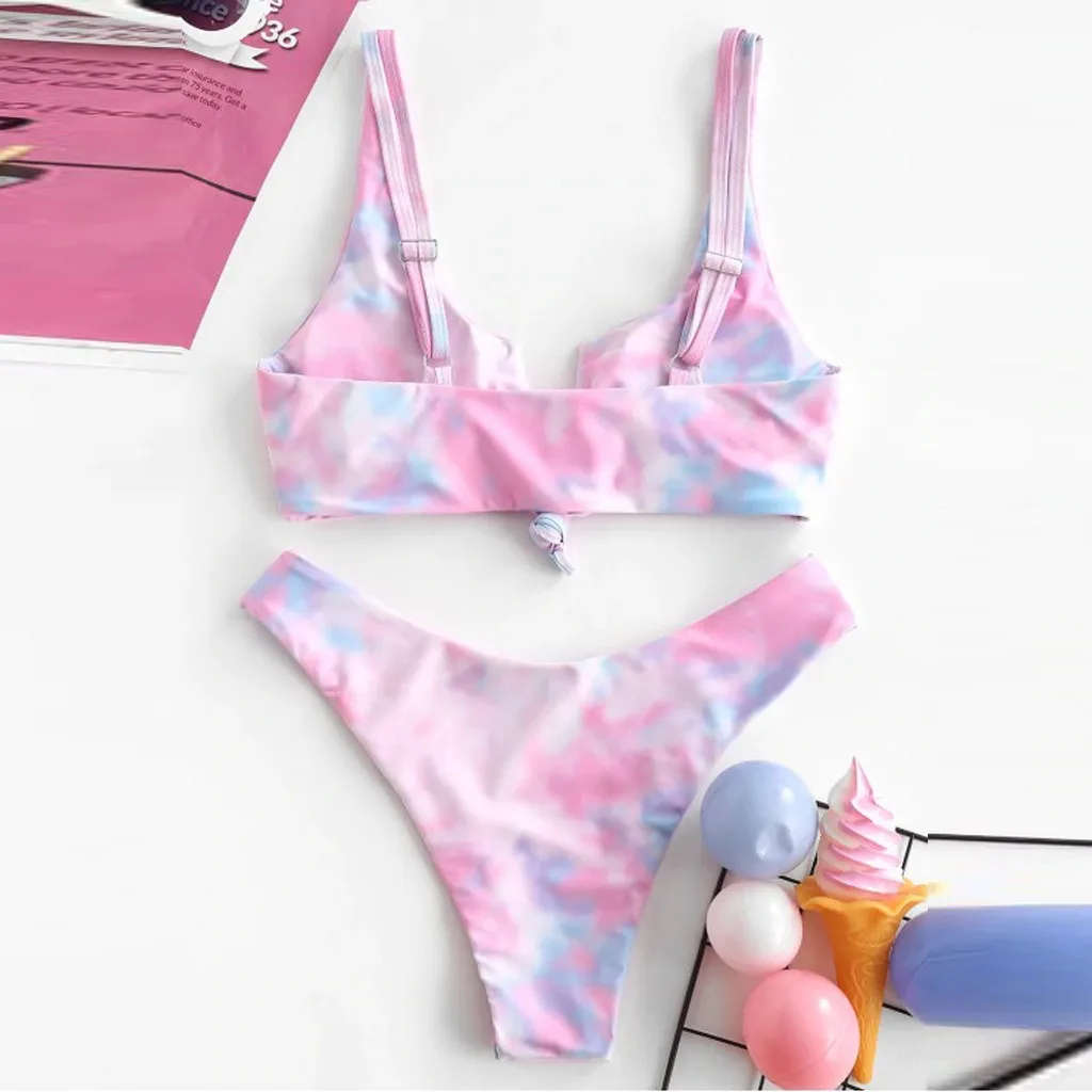 Женское сексуальное бикини на завязках Женский комплект с высоким вырезом и