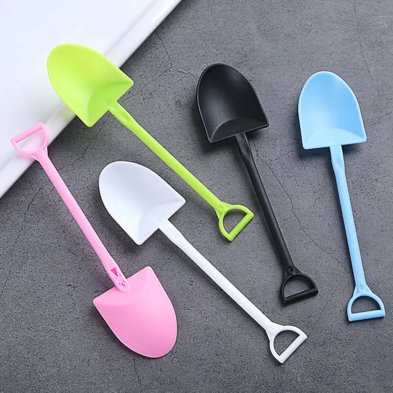 

100pcs/Set Disposable Spoon Plastic Ice Cream Cake Sundae Cheese Dessert Scoop Pudding Scoop Yogurt Scoop Individually Packed