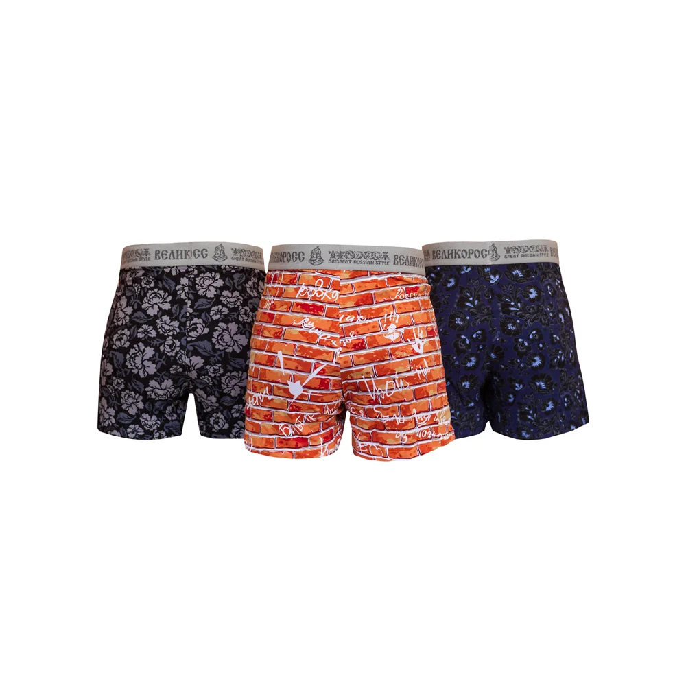 Набор трусов семейных Великоросс Вечная молодость цвета: оранжевый синий серый