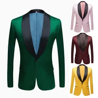 mens bright face embossed suit green violet yellow blue coat 2020 custom made casual wedding prom groom blazer jacket